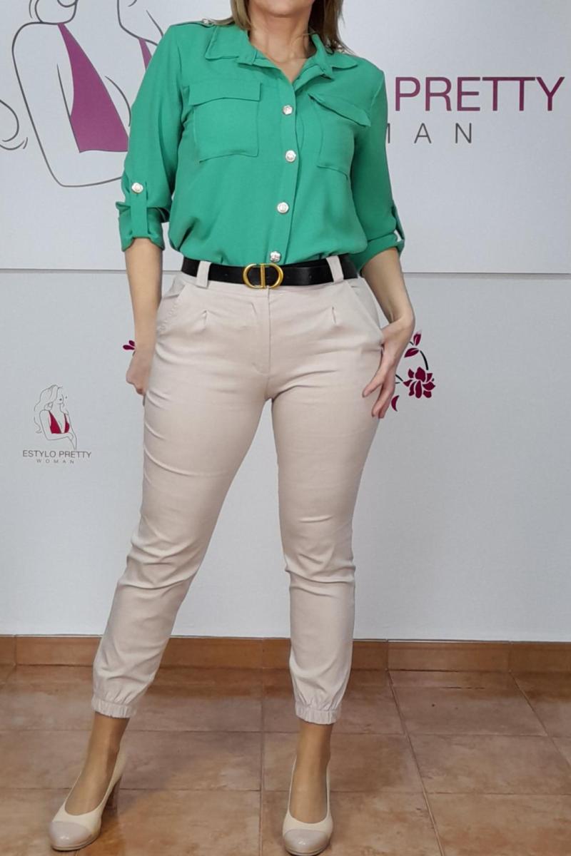 CAMISA BOLSILLOS VERDE